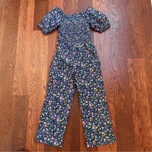 Cotton On Floral Print Jumpsuit with Puff Sleeves size 9/10